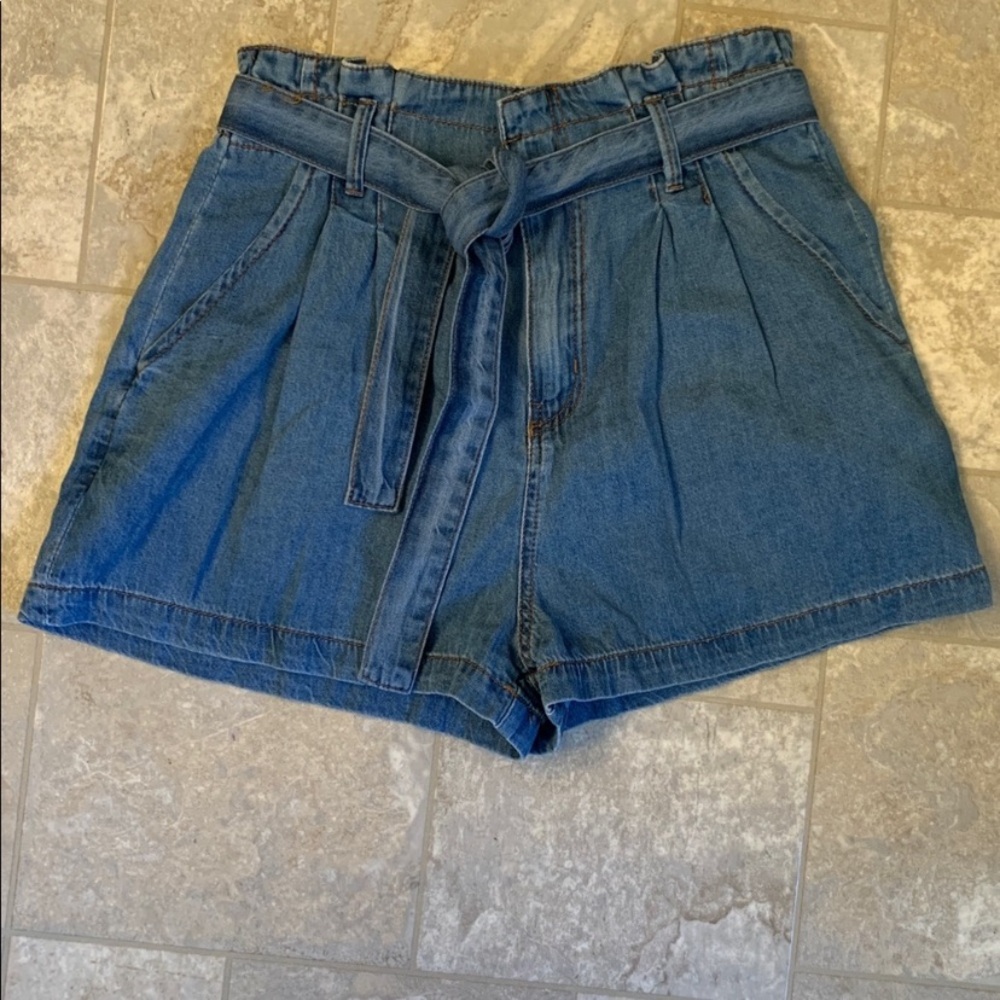 Forever 21 High Waist Blue Denim Shorts
